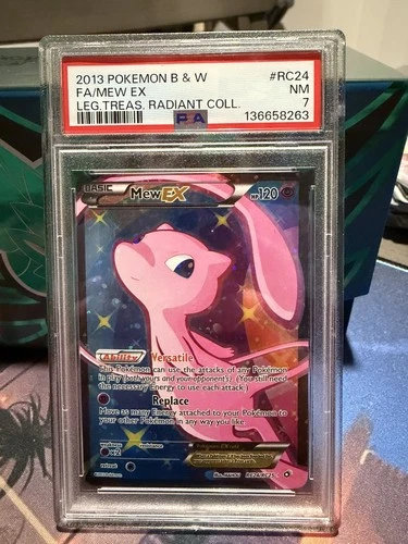 2013 POKEMON B&W LEGENDARY TREASURES RADIANT COLLECTION #RC24 FA/MEW EX PSA 7