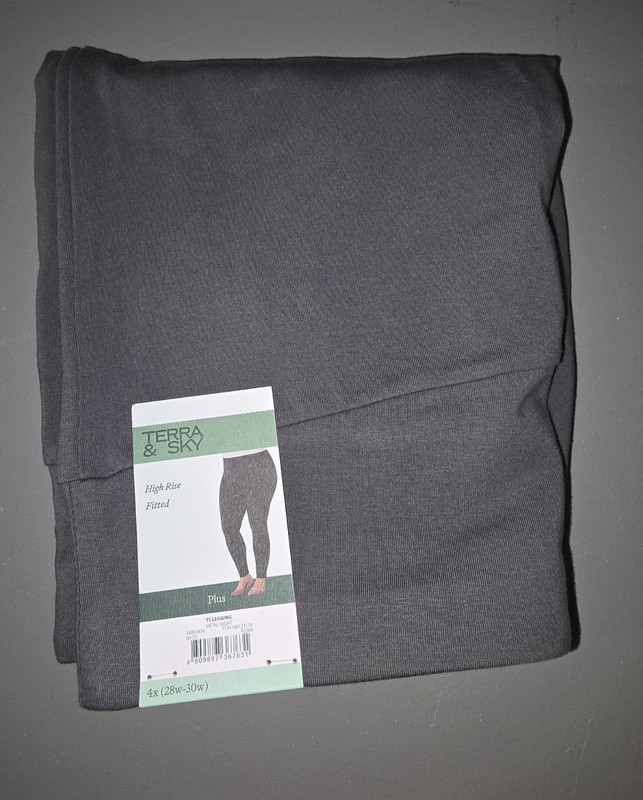 New Terra & Sky High Rise Fitted Leggings Plus Women Metal Night Size 4X(28-30W)