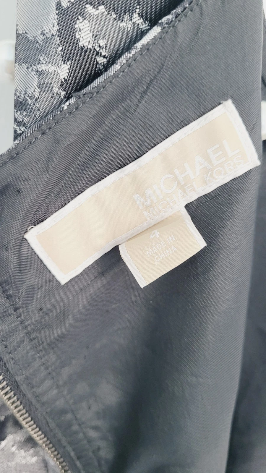 Abito tubino Michael Michael Kors nero argento senza maniche stampato 4