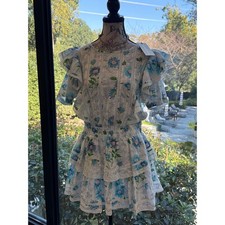 LoveShackFancy $345 Natasha Dress Blueberry Cloud NWT Large BOHO Lace Romantic