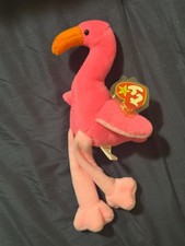 TY Beanie Baby - PINKY the Pink Flamingo (10 inch) with  tags