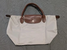 Authentic Unused Longchamp Le Pliage Type SSH Nylon Tote Cream Beige 