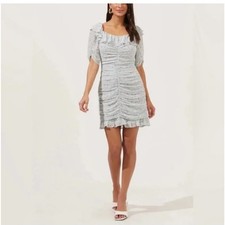 ASTR The Label Teal Ditsy Floral Dress