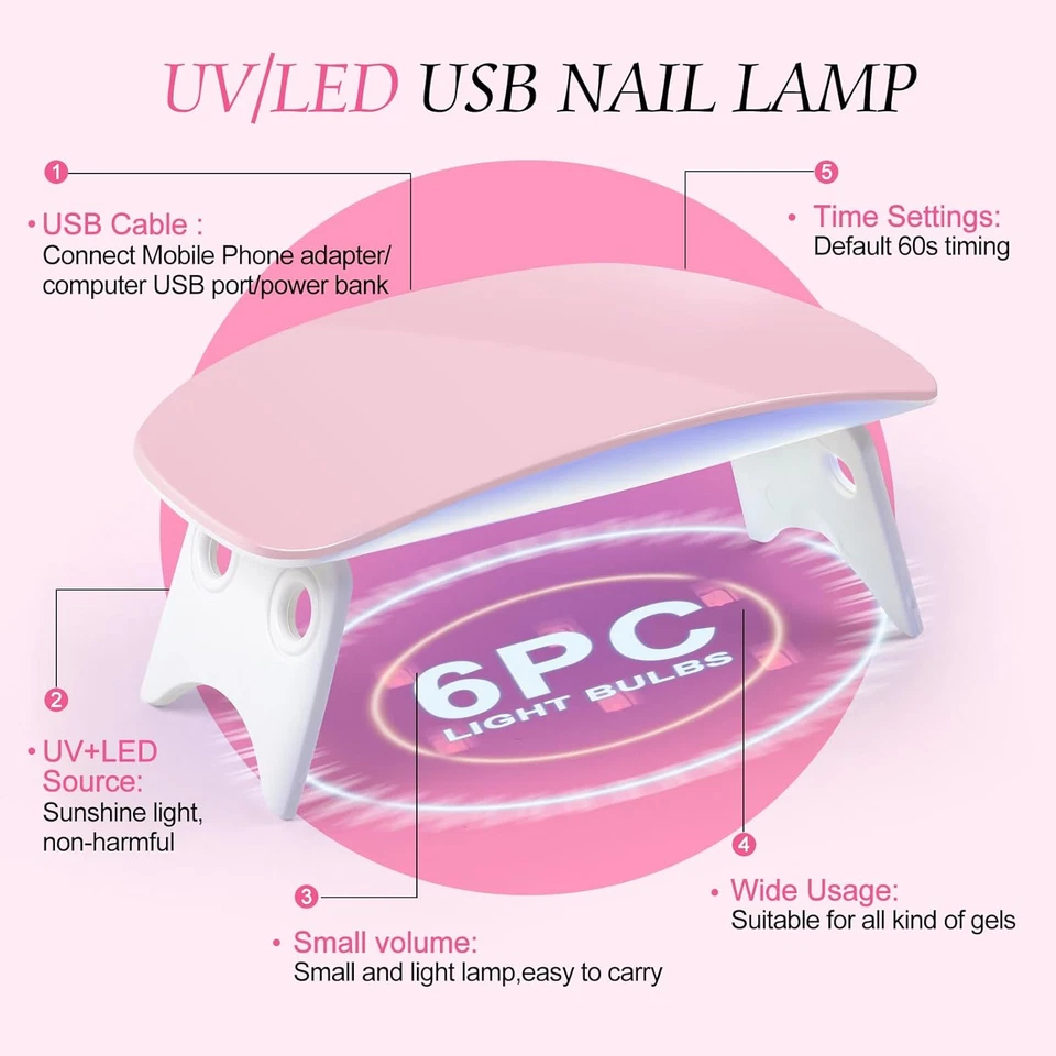 Acryl Nagelset Starterset UV LED Lampe 27 Farben Acrylpulver Monomer Liquid 30ml - Bild 3 von 4