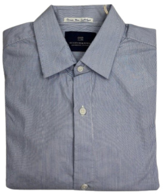 Scotch & Soda Men's Pinstripe Button Front Long Sleeve Dress Shirt Size M NWT
