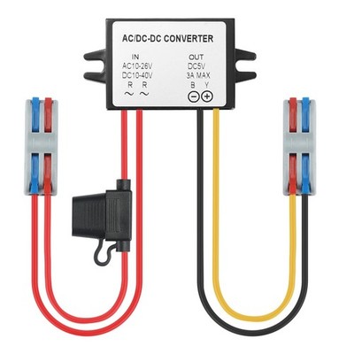 AC to DC Converter 12V/24V to 5V Buck Voltage Waterproof Power Module with Fu...