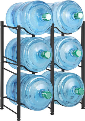 5 Gallon Water Bottle Holder, 3 Tiers Black Double Row Heavy Duty Water Cooler J