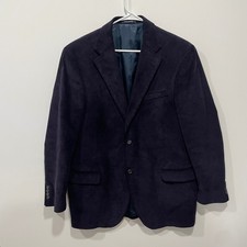 Lands End Mens Corduroy Blazer Jacket Purple 44 Long Sport Coat