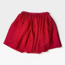 H M Girls Red Tulle Tutu Skirt Glitter Waistband Holiday Party Size 6X/7