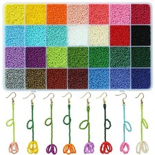 KERGAEN Size 2mm Seed Beads 28 Colors About 22400pcs in a Small, Rainbow