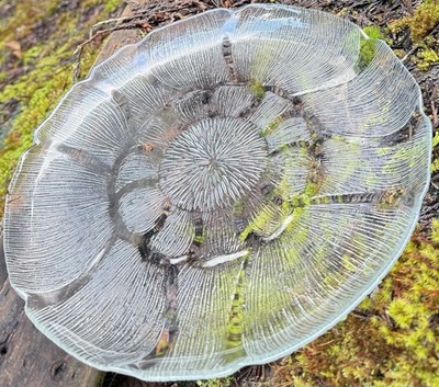 Arcoroc Luminarc France Fleur Round Clear Glass Serving Tray