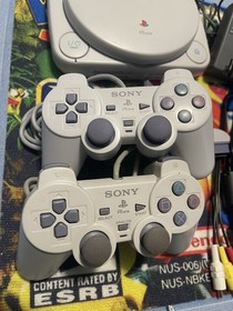 PS One PS1 Console w/ Attached Screen, 2 Controllers Memory Card & 4 Games