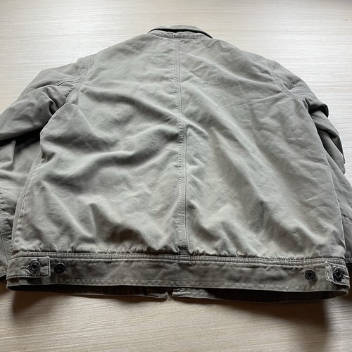 Vintage 90s Old Navy Mechanic Jacket Thrashed M Canvas Corduroy Fleece Lined - Picture 7 of 12