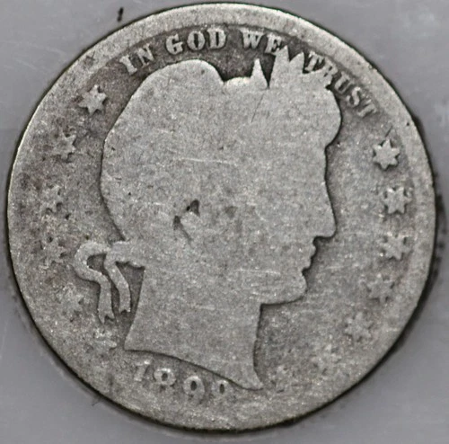 * 1899-P Barber Quarter 90% Silver Over 100 years Old As Shown