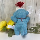 Schylling Sock Monkey Baby Plush Lovey Blue White Hat Red Yarn Hair Mouth — photo 5