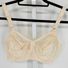 Bali 0180 Lace Comfort U Flower Full Figure Bra Unlined UW Womens 34D Beige