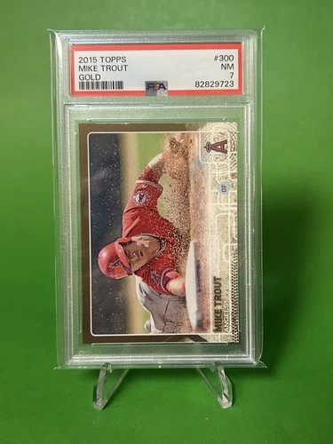 2015 Topps Baseball Mike Trout #300 Gold Parallel SP /2015 Angels PSA 7