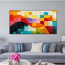 Modern Abstract Texture Hand Painted Oil Painting on Canvas Home Decor Orange