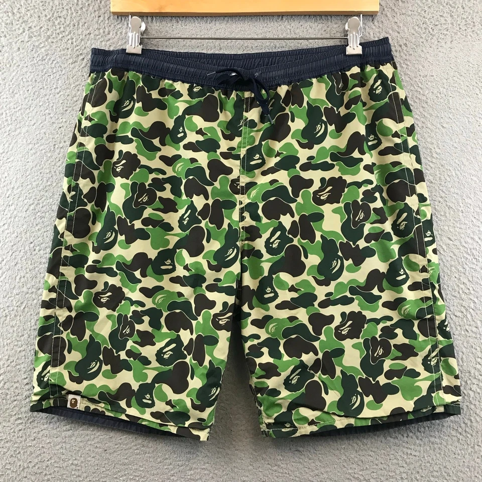 Pantalones Cortos BAPE ABC Azul Reversible Tabla Playa Piscina Camuflaje 2XL Foto 3 de 4