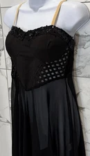 Double Platinum Corset Babydoll Dress XL Black Sheer Hi Low Goth Stagewear NYE