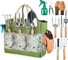 Grenebo Gardening Tools 9-Piece Heavy Duty Garden Hand Tools with Fashion and Du