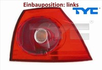 TYC 11-0400-01-2 Heckleuchte Links RüCklicht Hecklicht RüCkleuchte FüR VW