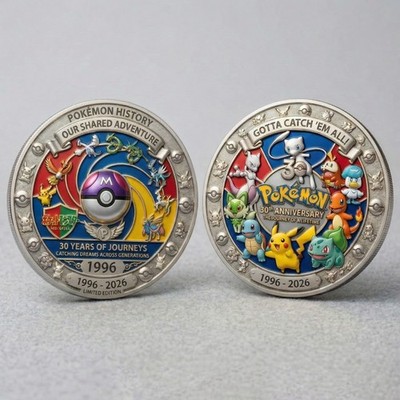 Pokemon 30th Anniversary Coin All Starters Pikachu Mew 1996-2026