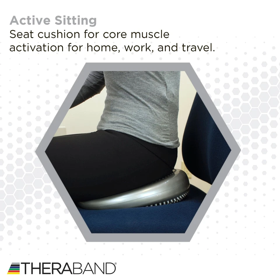 Disco de estabilidad THERABAND, 13 pulgadas plateado, sin látex, equilibrio preinflado Foto 4 de 4