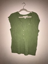 Abercrombie & Fitch Y2K 90s 2000s Cap Sleeve Ribbed VTG Henley Vampire Diaries