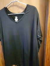 T-Shirt, Short Sleeve, V-Neck, Black, Athletic Works, Womens Plus 4x 28/30w