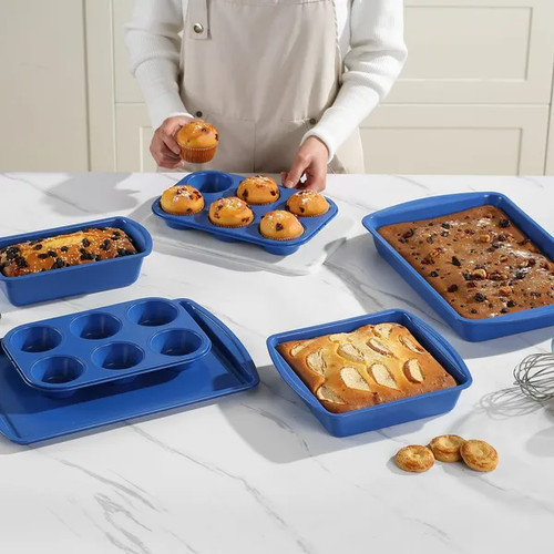 6 Piece Non-Stick Bakeware Sets, Easy for Release and Clean up, Carbon Steel. - Picture 2 of 17