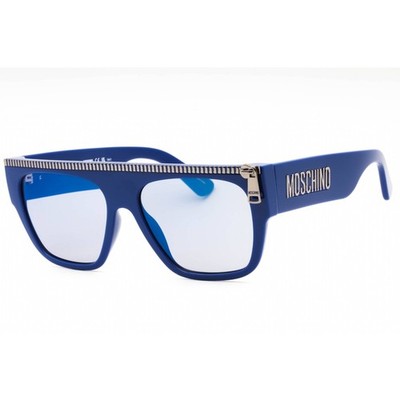 Moschino Men's Sunglasses Blue Plastic Full Rim Browline Frame