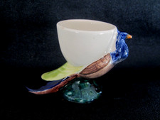 ANCIEN coquetier faience SARREGUEMINES Paon tampon France Art Déco 1920/40  RARE