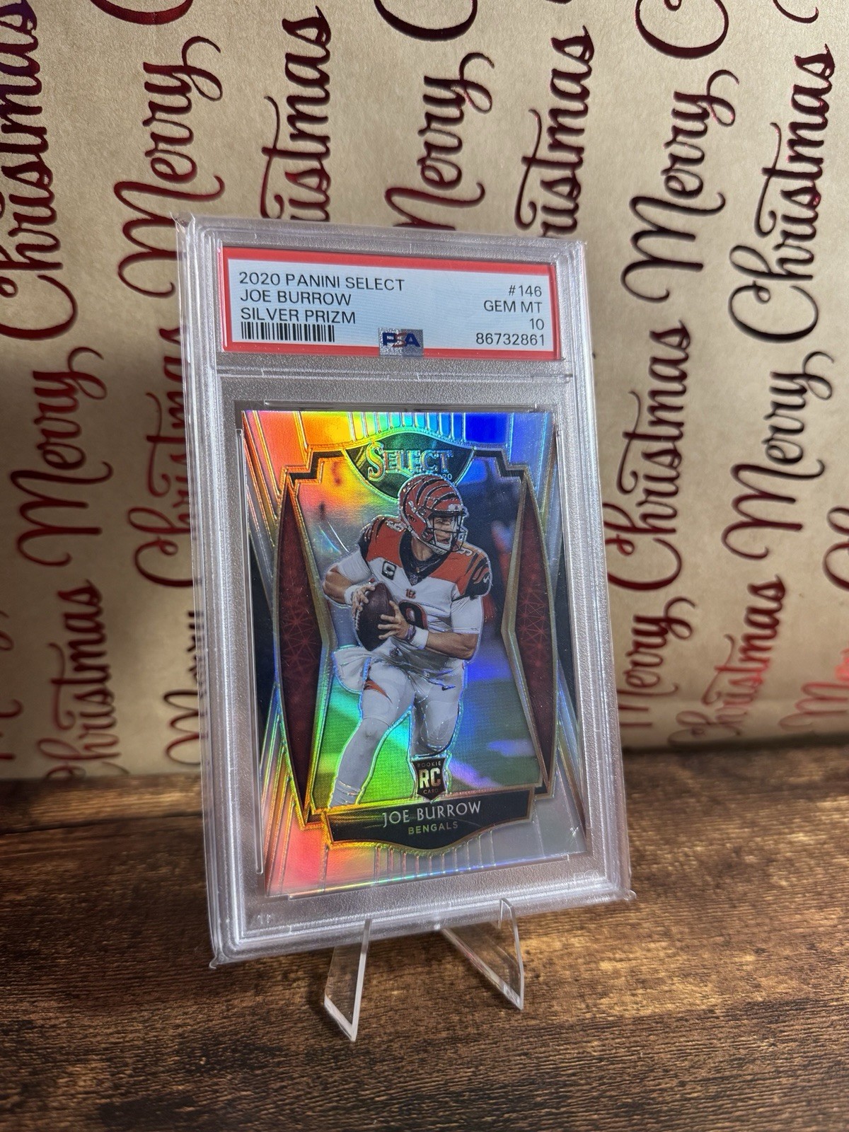 2020 Panini Select Prism Joe Burrow Premier Level Silver Parallel (RC) PSA 10