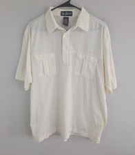 Vintage Alan Stuart Polo Shirt Men's Large Beige Cotton Blend Short Sleeve