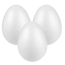 3pcs Foam Eggs: Easter White Craft Polystyrene Eggs for Painting Decorating