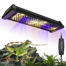 Dimmable UVB Light for Reptiles, LED Reptile UVA UVB Lamp with 3 Lighting Mod...