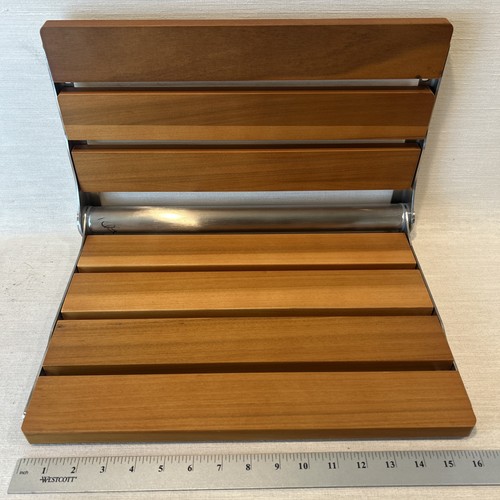 Waterproof SHOWER SEAT Foldable Shower Bench Wall-Mounted 16"x14" Light Brown
