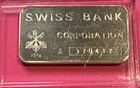 1oz Vintage Swiss Bank Corporation .999 Fine Silver Bar #A 370417 & Capsule