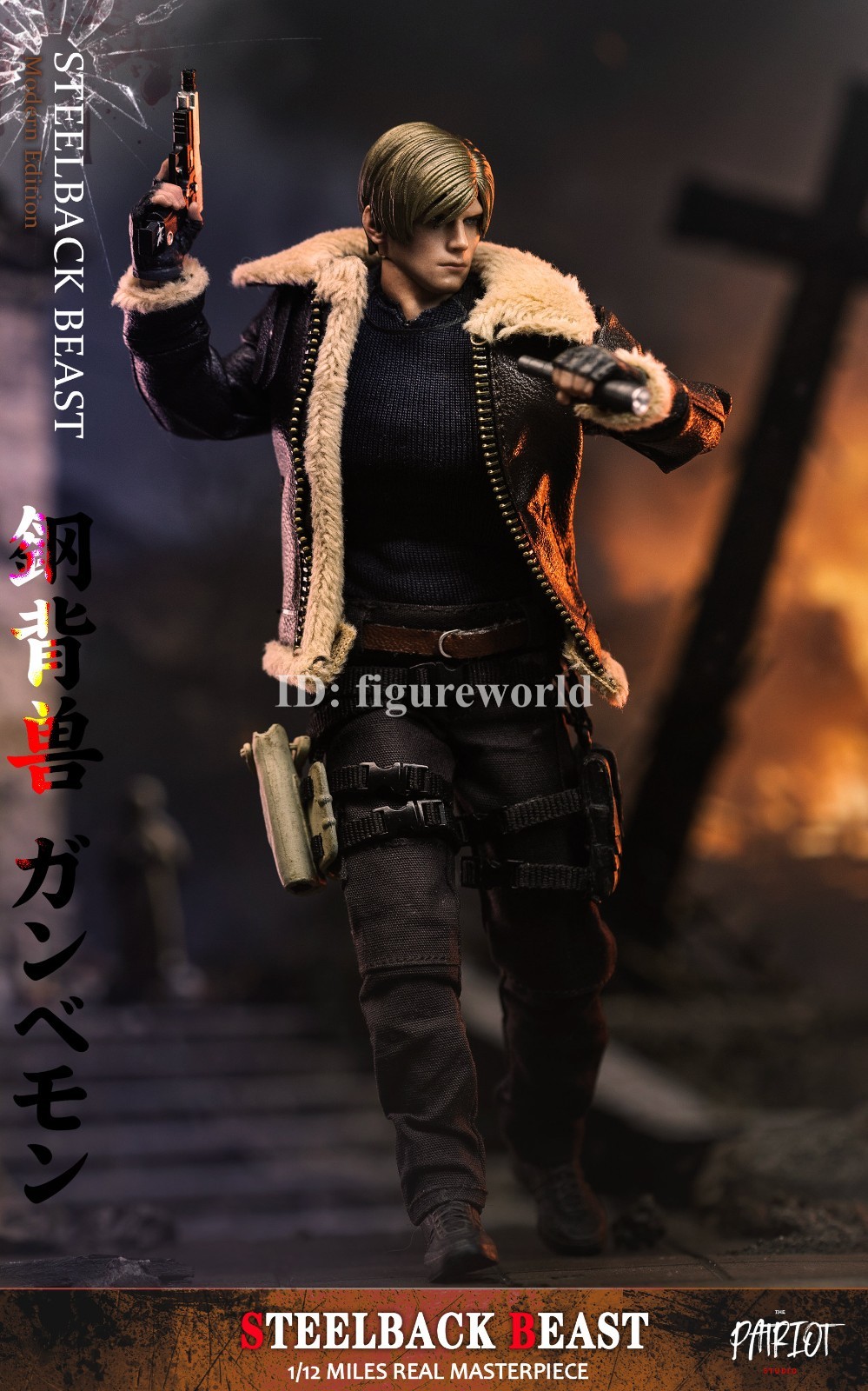 Patriot Studio Zombie Evil Crisis 1/12 Leon RPD Officer Action Figure Model Toy