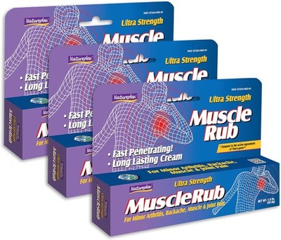 Natureplex Ultra Strength Muscle Rub Cream 1.5 oz (Pack of 3) ? Menthol & Methyl