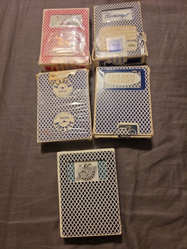 Lot 5 Decks Casino Played Playing Cards Las Vegas Flamingo sahara golden nugget