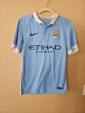 MANCHESTER CITY 2015 2016 HOME FOOTBALL SHIRT SOCCER JERSEY sz S