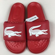 Lacoste Red Croco Dualiste Slides Sandals Men s Size 12 NEW