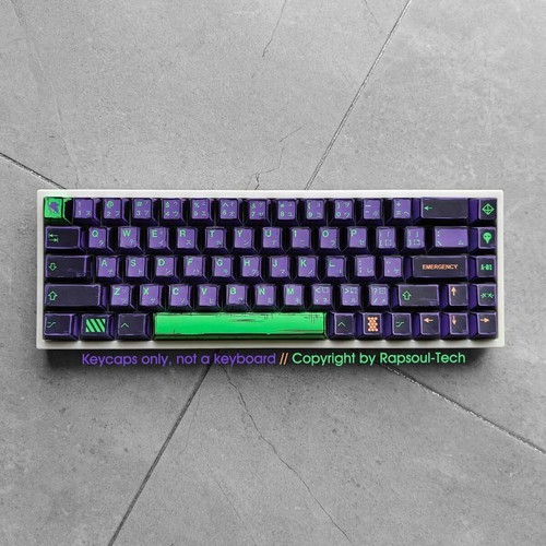 NEON GENESIS EVANGELION EVA01 Mecha-01 Keycaps Set for MX Mechanical Keyboards - Picture 5 of 11