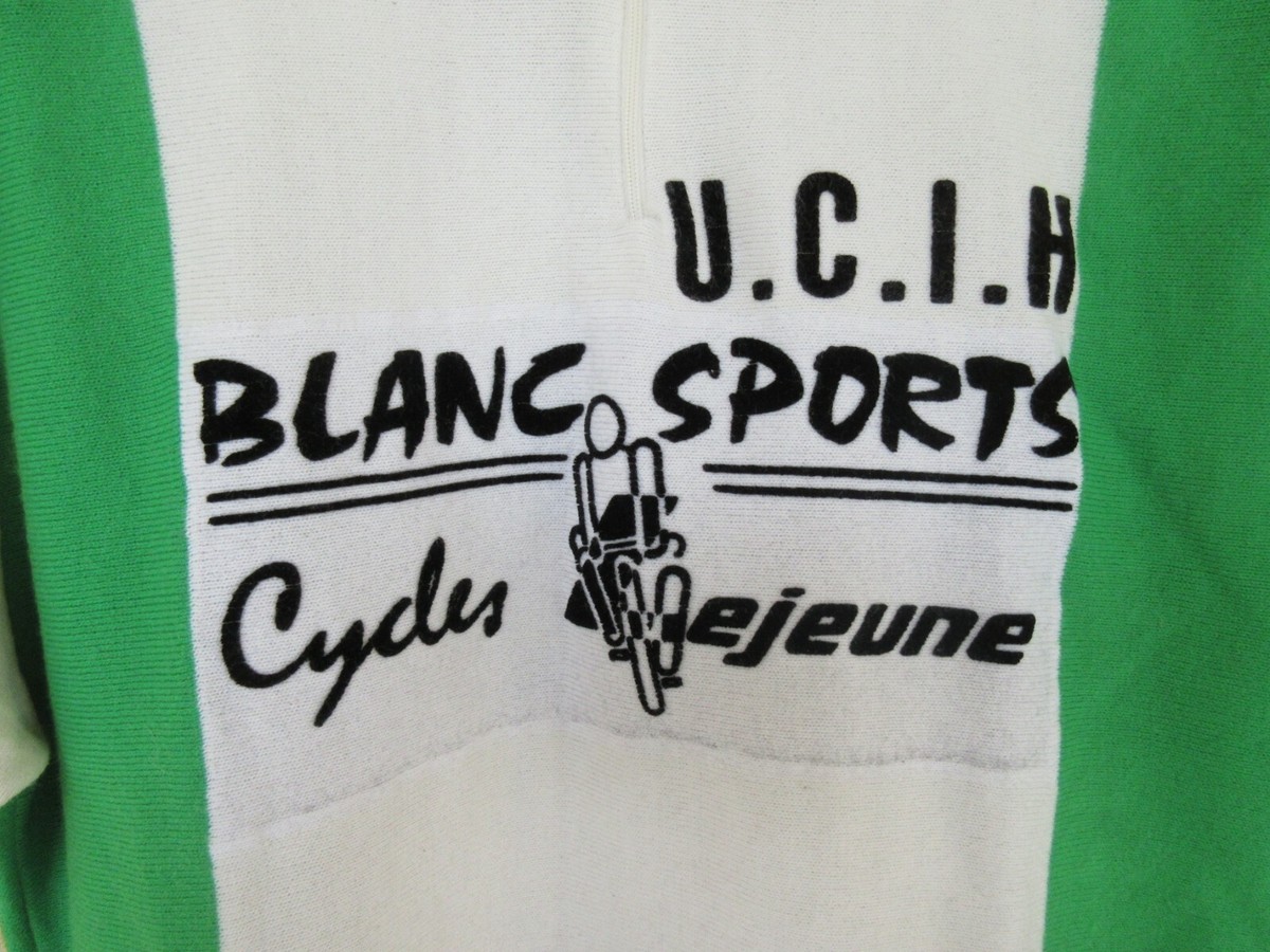 Maillot Vélo Vintage Cycles LEJEUNE – Blanc – Taille 5 – Acrylique – Made In France