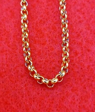 18 INCH GOLD STAINLESS STEEL 3MM ROLO  LINK ROPE CHAIN NECKLACE-USA SELLER-GLD
