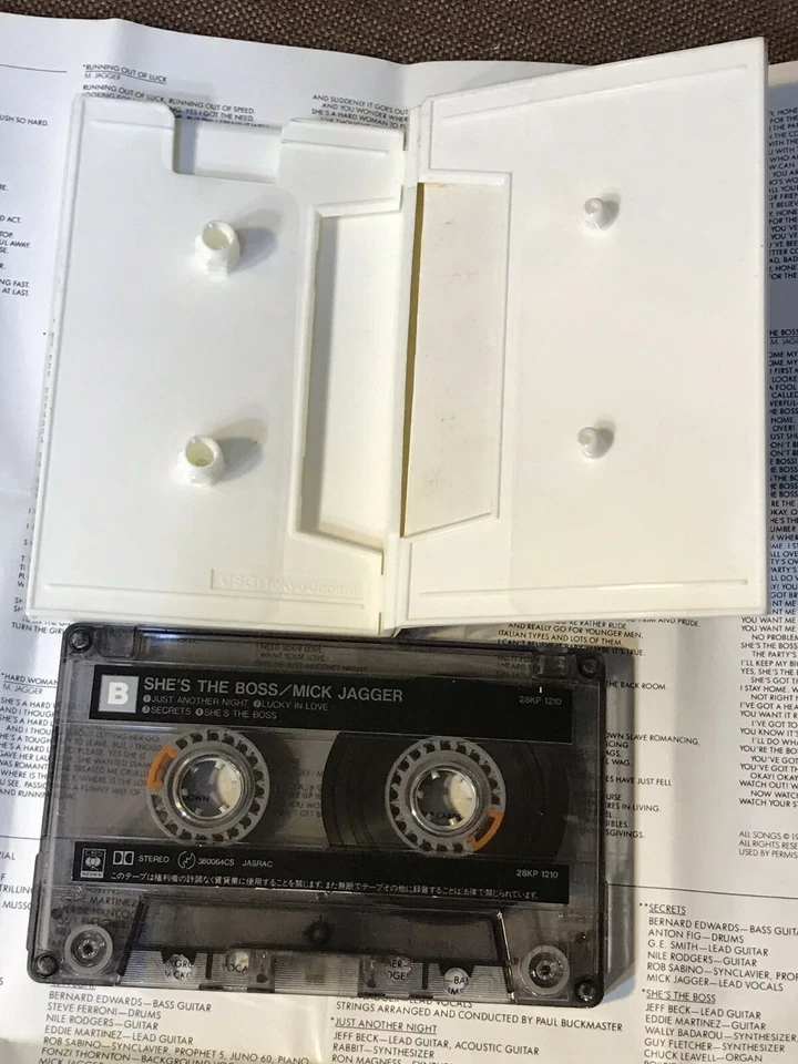 MICK JAGGER She's The Boss JAPAN CASSETTE 28KP1210 w/SNAP CASE+PS Rolling Stones - Image 2 of 4