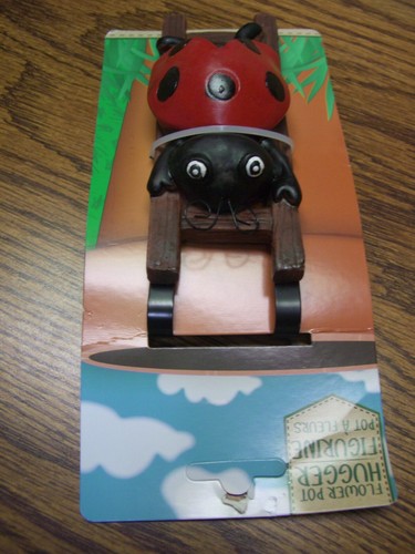 Lady Bug Multi-color Ceramic Flower Pot Huggers/5.5" Tall - Picture 4 of 12