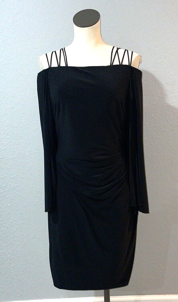 ralph lauren black ruched dress Ralph Lauren black ruched vintage dress